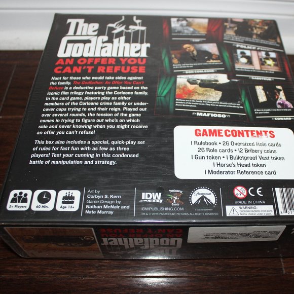 3/$55❤️THE GODFATHER An Offer You Can't Refuse card game IDW Games Il Padrino - Picture 2 of 4